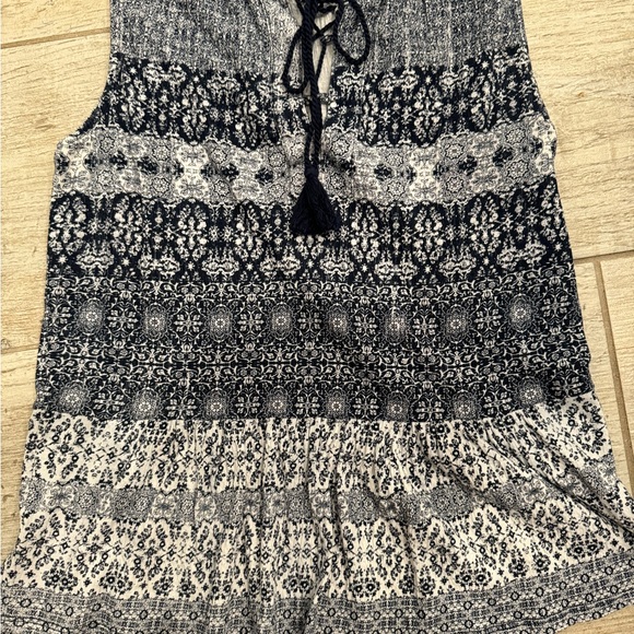 Lucky Brand Navy Blue and White Blouse - Picture 4 of 5